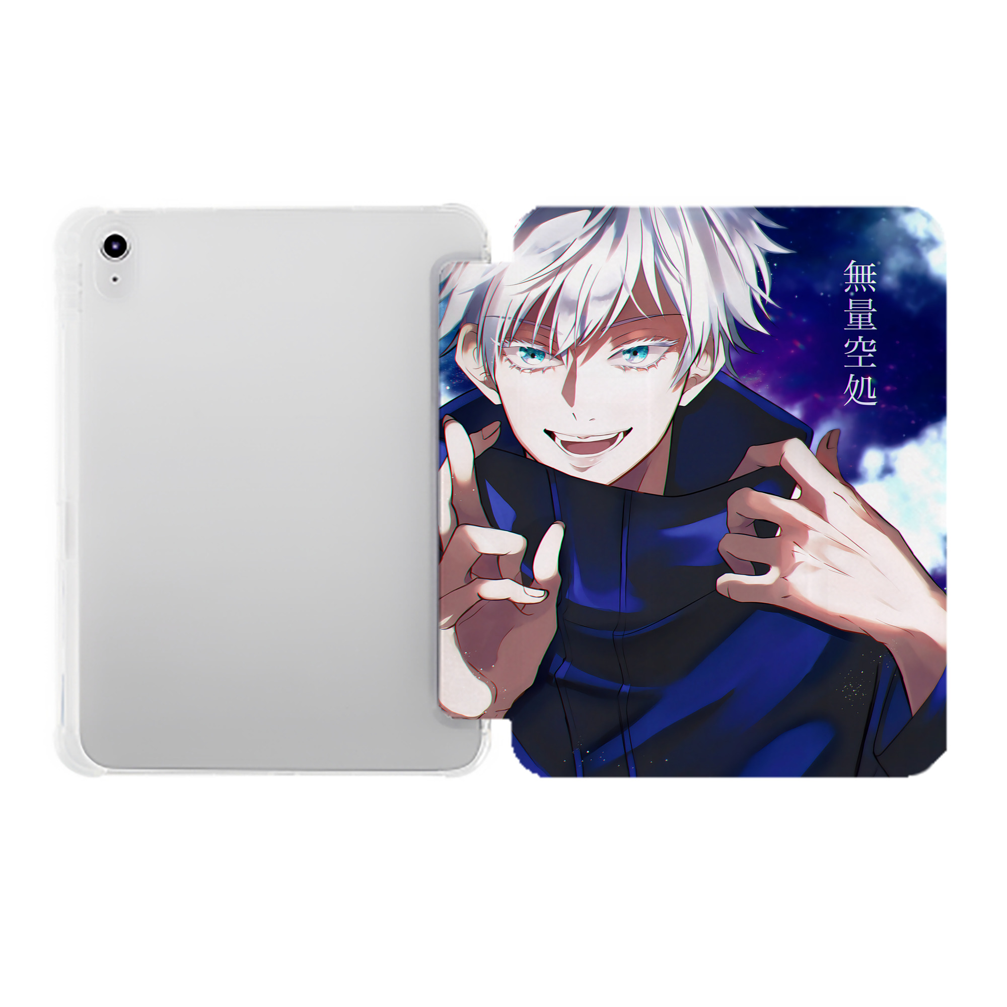 （画像用） 呪術廻戦 Jujutsu Kaisen IPad ケース ペン収納付き 三つ折りスタンド PUレザー×シリコン 対応機種9.5/10.5/10.9インチ